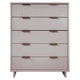 Granville 45.27" Modern Tall Dresser with 5 Full Extension Drawers in Light Grey