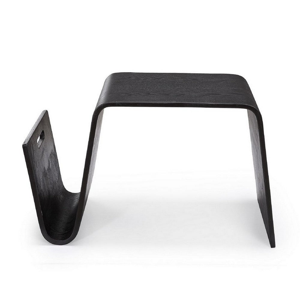 Brookside 25.6 in. Black Rectangle Plywood and Ash Veneer End Table MHC-ET001-BK