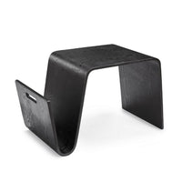 Brookside 25.6 in. Black Rectangle Plywood and Ash Veneer End Table