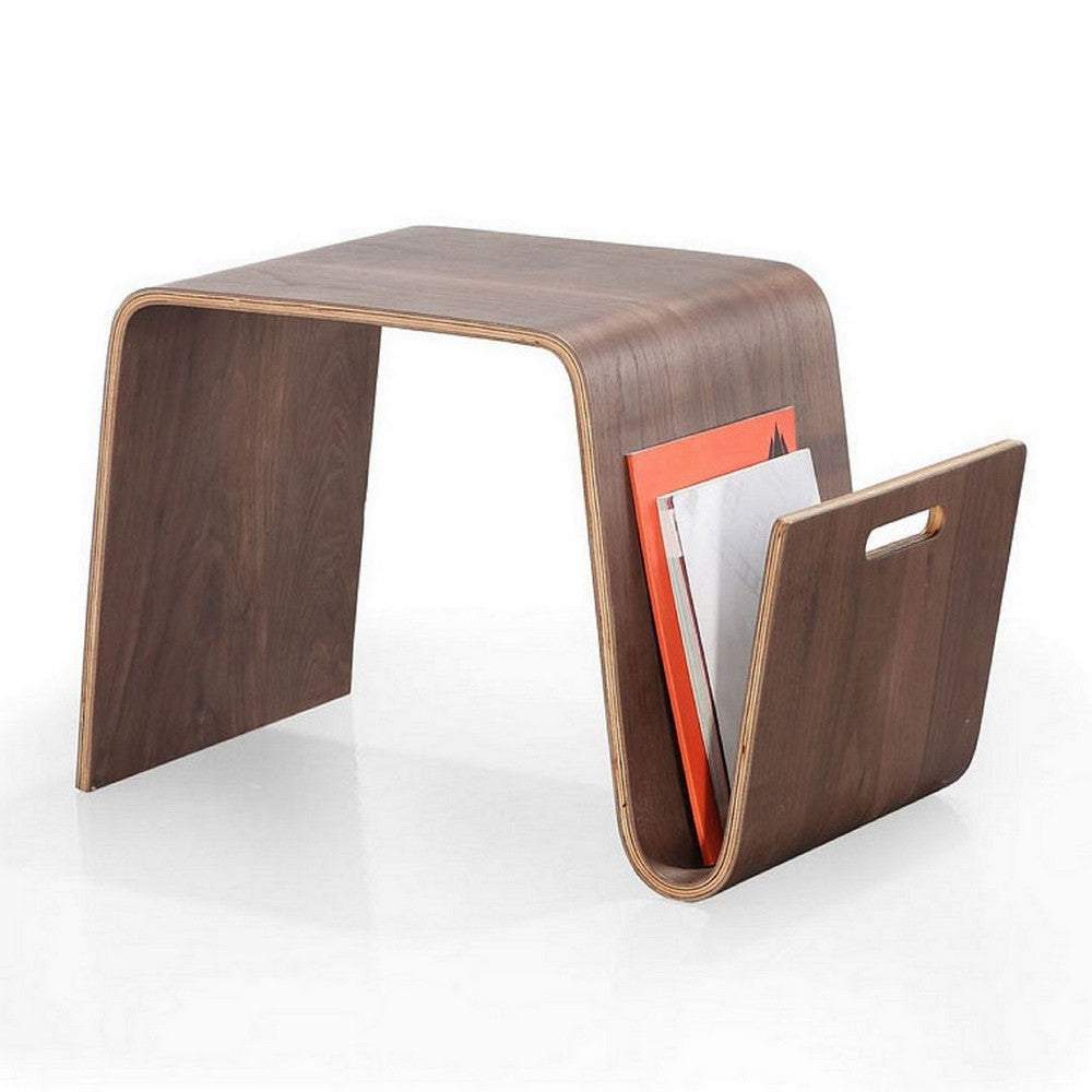 Brookside 25.6 in. Walnut Rectangle Plywood and Ash Veneer End Table MHC-ET001-WA
