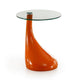 Lava 19.7 in. Orange Glass Top Accent Table
