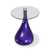 Lava 19.7 in. Purple Glass Top Accent Table