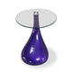 Lava 19.7 in. Purple Glass Top Accent Table
