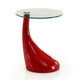 Lava 19.7 in. Red Glass Top Accent Table
