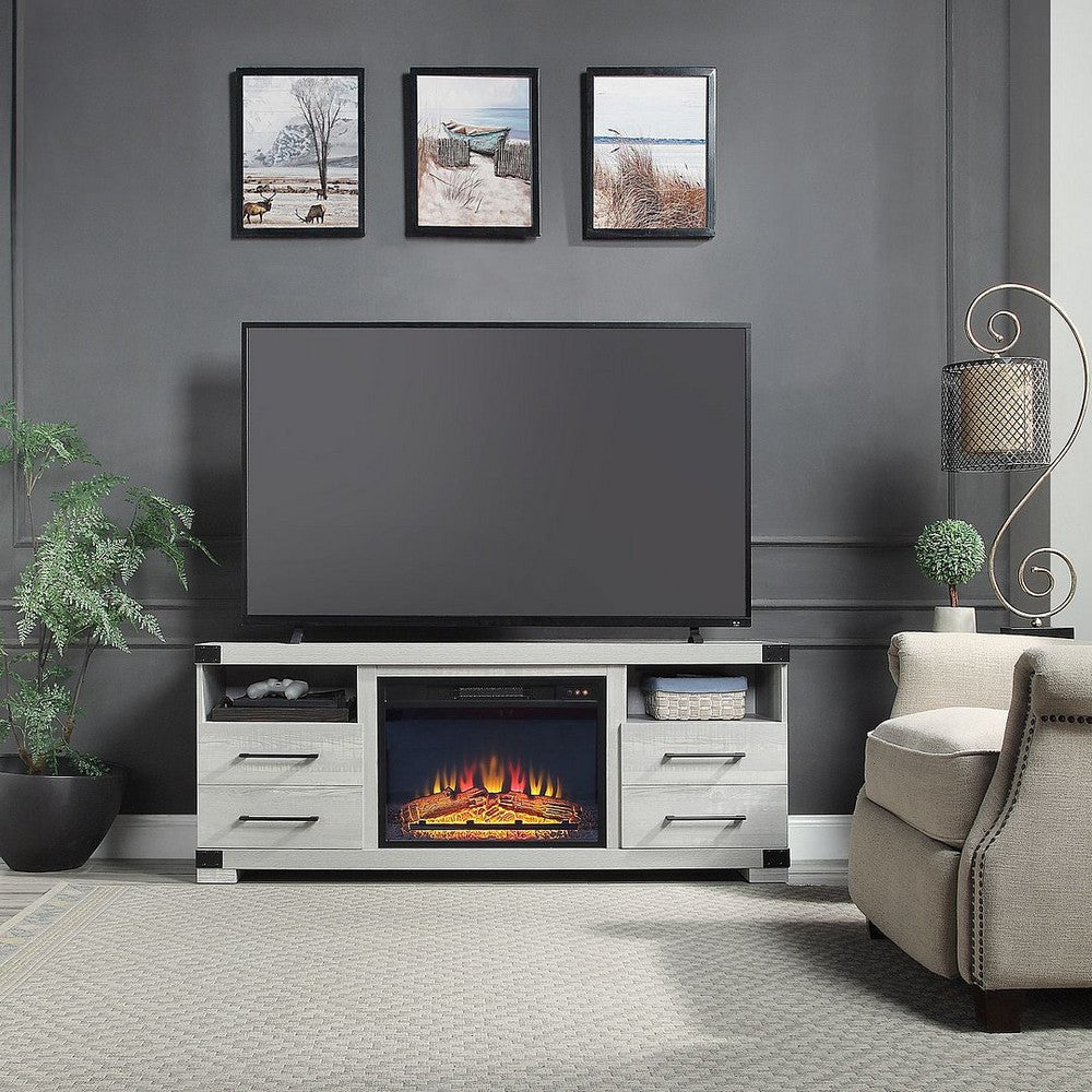 Richmond 60’’ Fireplace with 2 Drawers and 2 Shelves in Grey MHC-FP1-GY