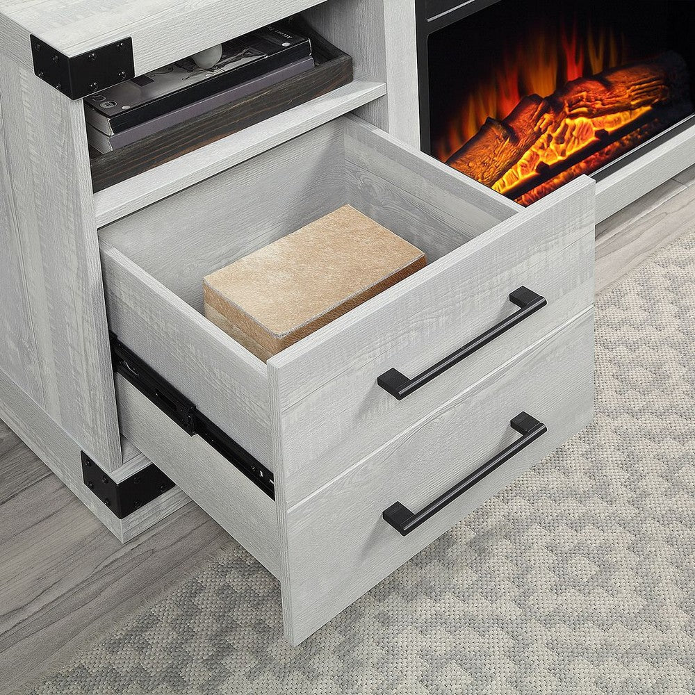 Richmond 60’’ Fireplace with 2 Drawers and 2 Shelves in Grey MHC-FP1-GY