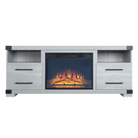 Richmond 60" Fireplace with 2 Drawers and 2 Shelves in Grey
