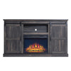 Myrtle 60" Fireplace with 2 Sliding Doors and Media Wire Management in Heavy Brown