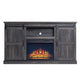 Myrtle 60" Fireplace with 2 Sliding Doors and Media Wire Management in Heavy Brown