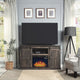 Myrtle 60’’ Fireplace with 2 Sliding Doors and Media Wire Management in Heavy Brown MHC-FP2-BR