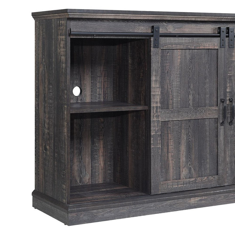Myrtle 60’’ Fireplace with 2 Sliding Doors and Media Wire Management in Heavy Brown MHC-FP2-BR