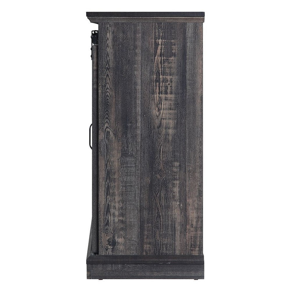 Myrtle 60’’ Fireplace with 2 Sliding Doors and Media Wire Management in Heavy Brown MHC-FP2-BR