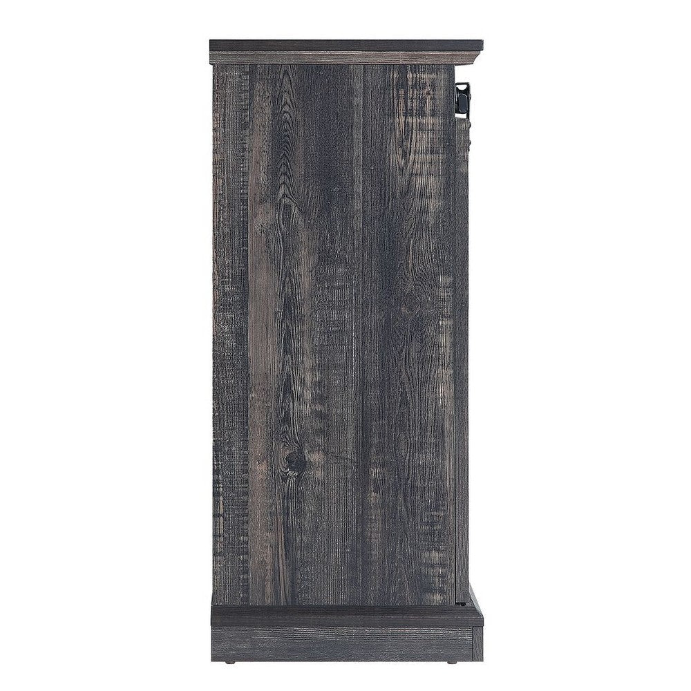 Myrtle 60’’ Fireplace with 2 Sliding Doors and Media Wire Management in Heavy Brown MHC-FP2-BR