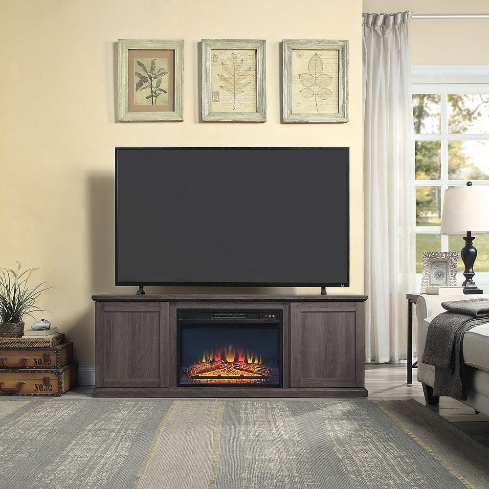 Franklin 60’’ Fireplace with 2 Doors in Heavy Brown MHC-FP3-BR