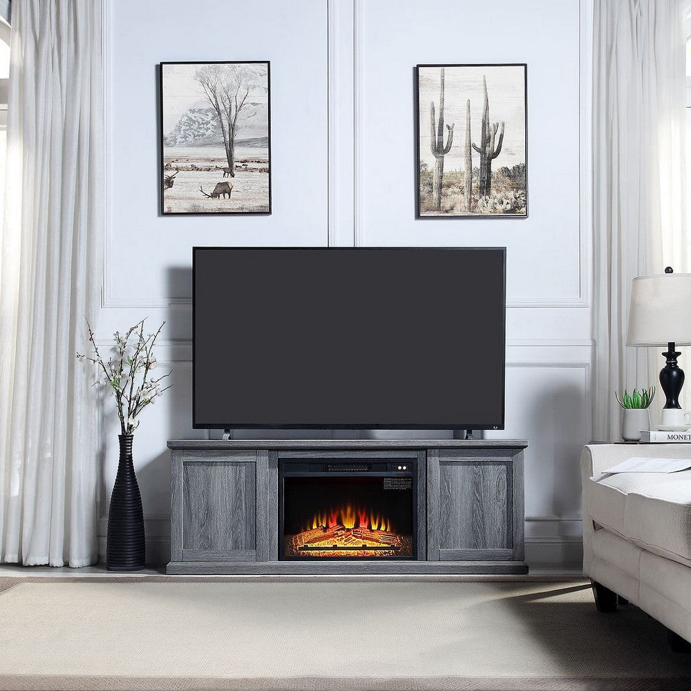 Franklin 60’’ Fireplace with 2 Doors in Grey MHC-FP3-GY