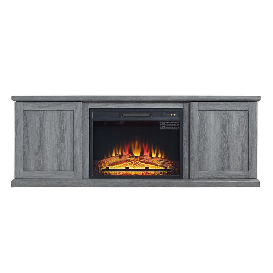 Franklin 60" Fireplace with 2 Doors in Grey