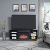 Brighton 60’’ Fireplace with Glass Shelves and Media Wire Management in Onyx MHC-FP4-BL
