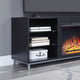 Brighton 60’’ Fireplace with Glass Shelves and Media Wire Management in Onyx MHC-FP4-BL