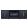 Brighton 60’’ Fireplace with Glass Shelves and Media Wire Management in Onyx MHC-FP4-BL