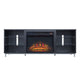 Brighton 60" Fireplace with Glass Shelves and Media Wire Management in Onyx