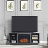 Brighton 60’’ Fireplace with Glass Shelves and Media Wire Management in Grey MHC-FP4-GY