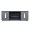 Brighton 60’’ Fireplace with Glass Shelves and Media Wire Management in Grey MHC-FP4-GY