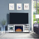 Brighton 60’’ Fireplace with Glass Shelves and Media Wire Management in White MHC-FP4-WH