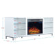 Brighton 60’’ Fireplace with Glass Shelves and Media Wire Management in White MHC-FP4-WH