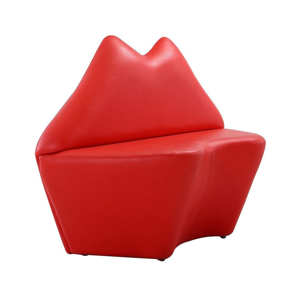 Kiss 61.8 in. Red Faux Leather 2-Seater Loveseat MHC-LS010-RD