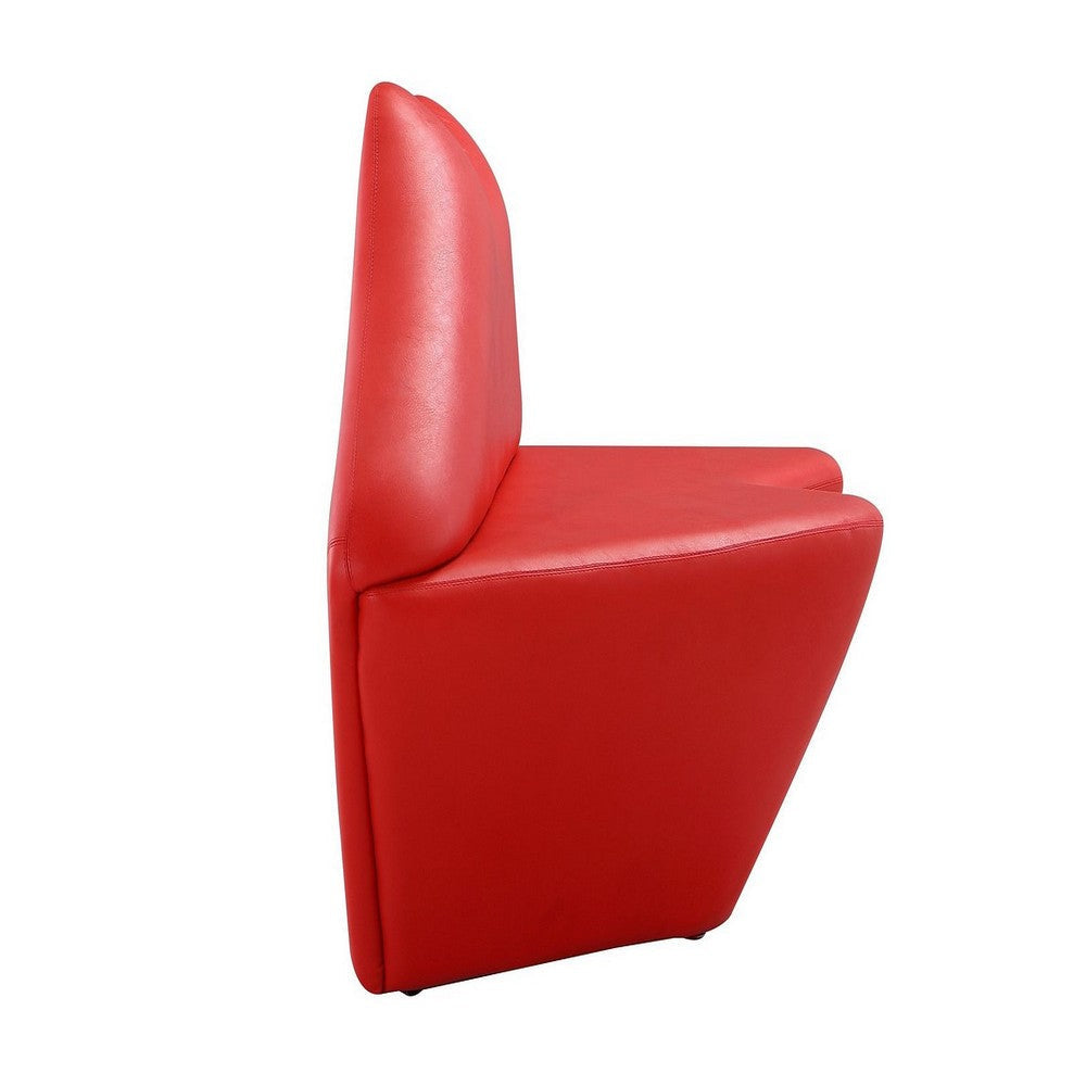 Kiss 61.8 in. Red Faux Leather 2-Seater Loveseat MHC-LS010-RD