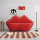 Kiss 61.8 in. Red Faux Leather 2-Seater Loveseat