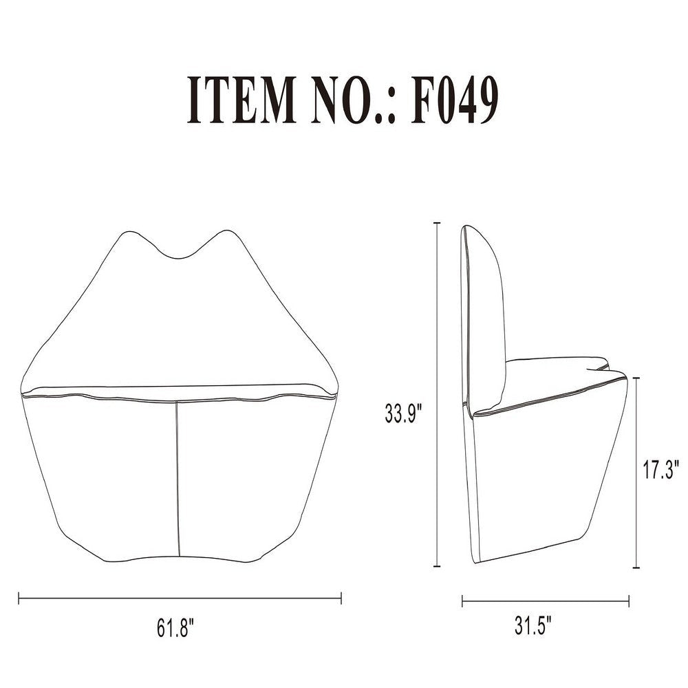Kiss 61.8 in. White Faux Leather 2-Seater Loveseat MHC-LS010-WH