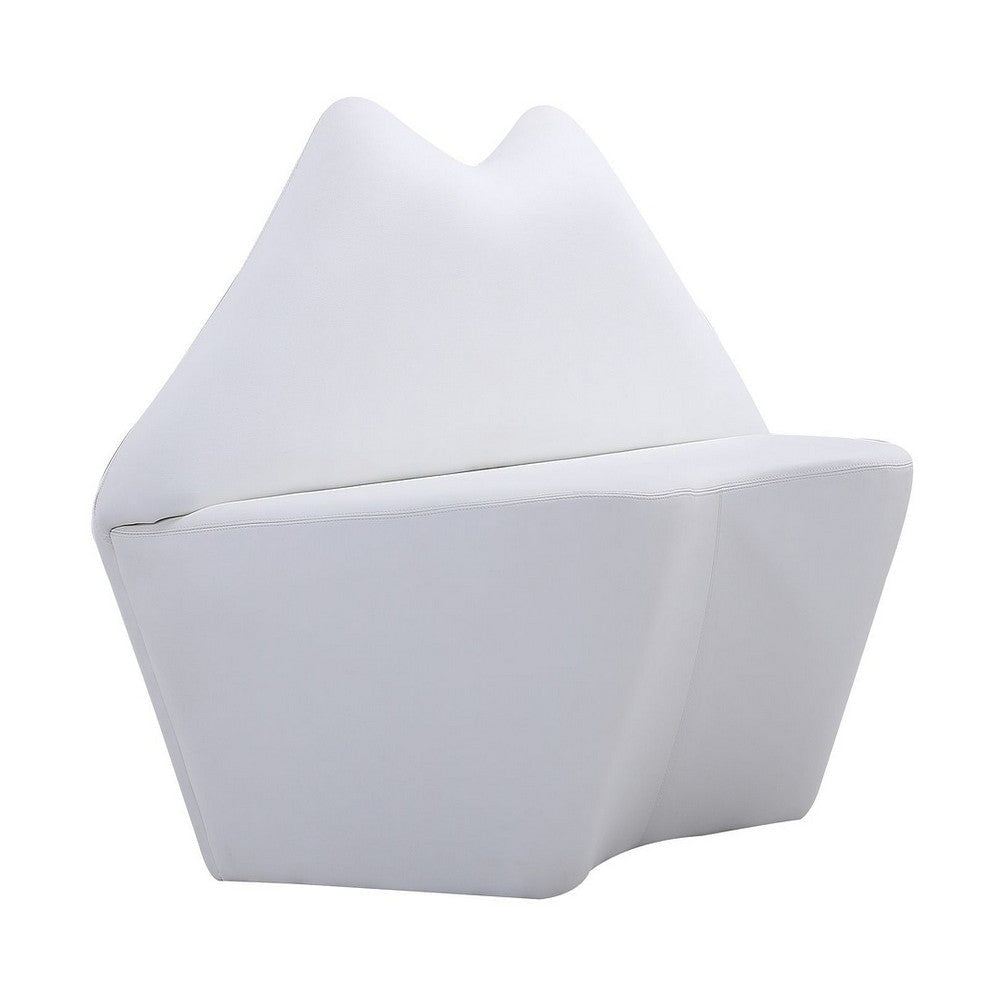 Kiss 61.8 in. White Faux Leather 2-Seater Loveseat MHC-LS010-WH