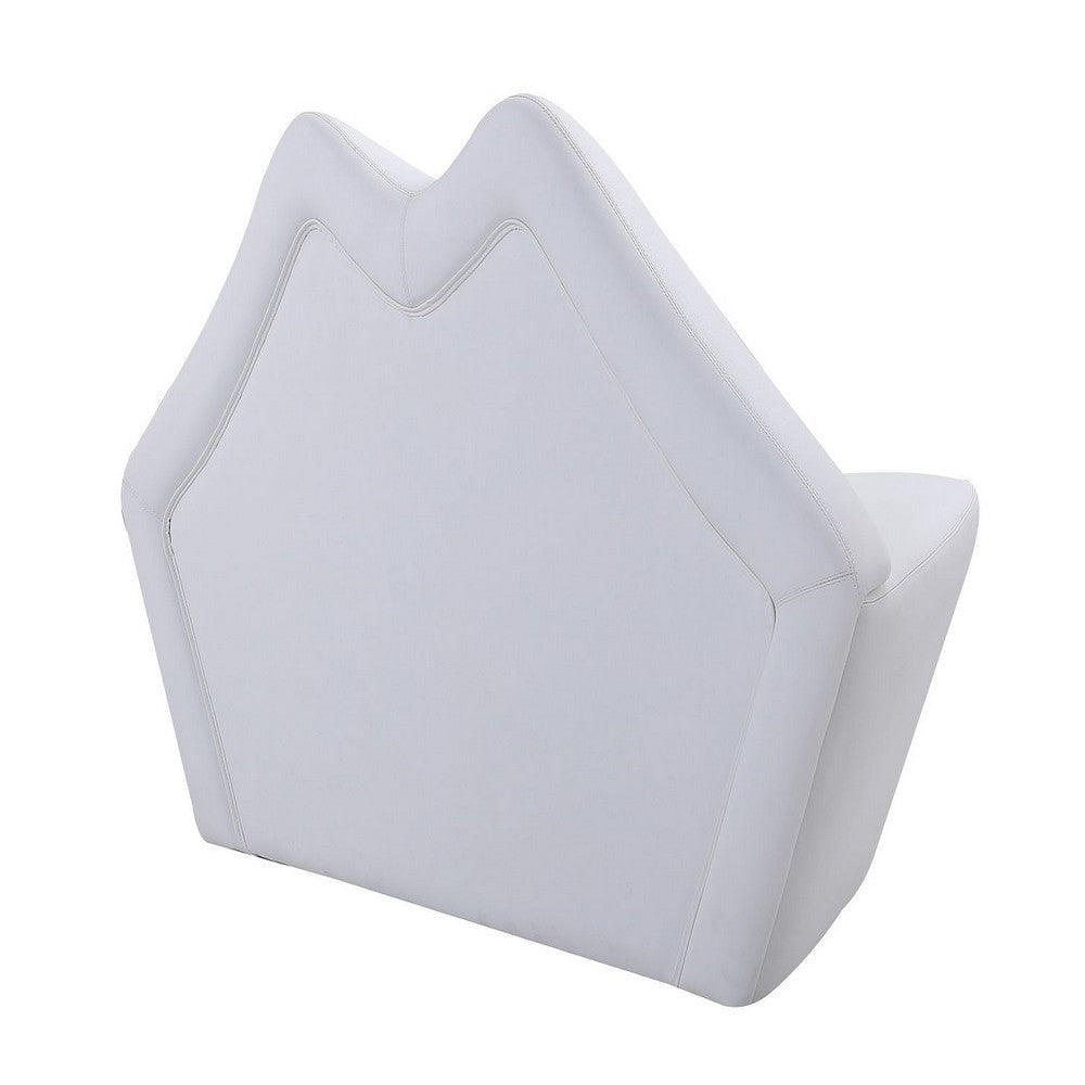 Kiss 61.8 in. White Faux Leather 2-Seater Loveseat MHC-LS010-WH