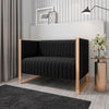 Trillium 57.48 in. Black and Gold Velvet 2-Seater Loveseat MHC-LS016-BK
