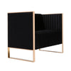 Trillium 57.48 in. Black and Gold Velvet 2-Seater Loveseat MHC-LS016-BK