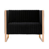 Trillium 57.48 in. Black and Gold Velvet 2-Seater Loveseat
