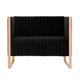 Trillium 57.48 in. Black and Gold Velvet 2-Seater Loveseat