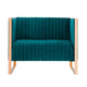 Trillium 57.48 in. Aqua Blue and Gold Velvet 2-Seater Loveseat