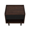 Duane Modern Ribbed Nightstand with Full Extension Drawer in Dark Brown and Black MHC-NS-10GLF-BK