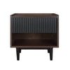 Duane Modern Ribbed Nightstand with Full Extension Drawer in Dark Brown and Black