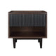 Duane Modern Ribbed Nightstand with Full Extension Drawer in Dark Brown and Black