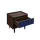 Duane Modern Ribbed Nightstand with Full Extension Drawer in Dark Brown and Navy Blue MHC-NS-10GLF-NB