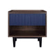 Duane Modern Ribbed Nightstand with Full Extension Drawer in Dark Brown and Navy Blue