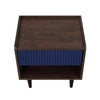 Duane Modern Ribbed Nightstand with Full Extension Drawer in Dark Brown and Navy Blue MHC-NS-10GLF-NB