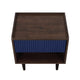 Duane Modern Ribbed Nightstand with Full Extension Drawer in Dark Brown and Navy Blue MHC-NS-10GLF-NB