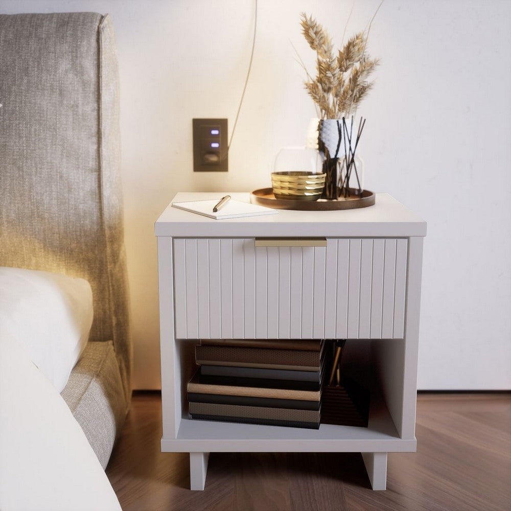 Granville Modern Nightstand 1.0 with 1 Full Extension Drawers in White MHC-NS-5001