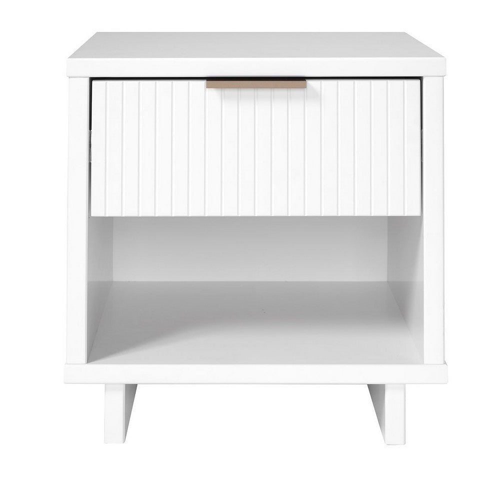 Granville Modern Nightstand 1.0 with 1 Full Extension Drawers in White