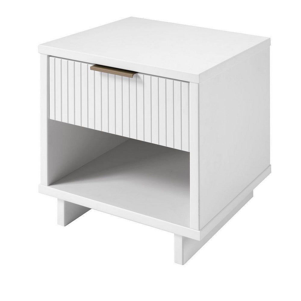 Granville Modern Nightstand 1.0 with 1 Full Extension Drawers in White MHC-NS-5001