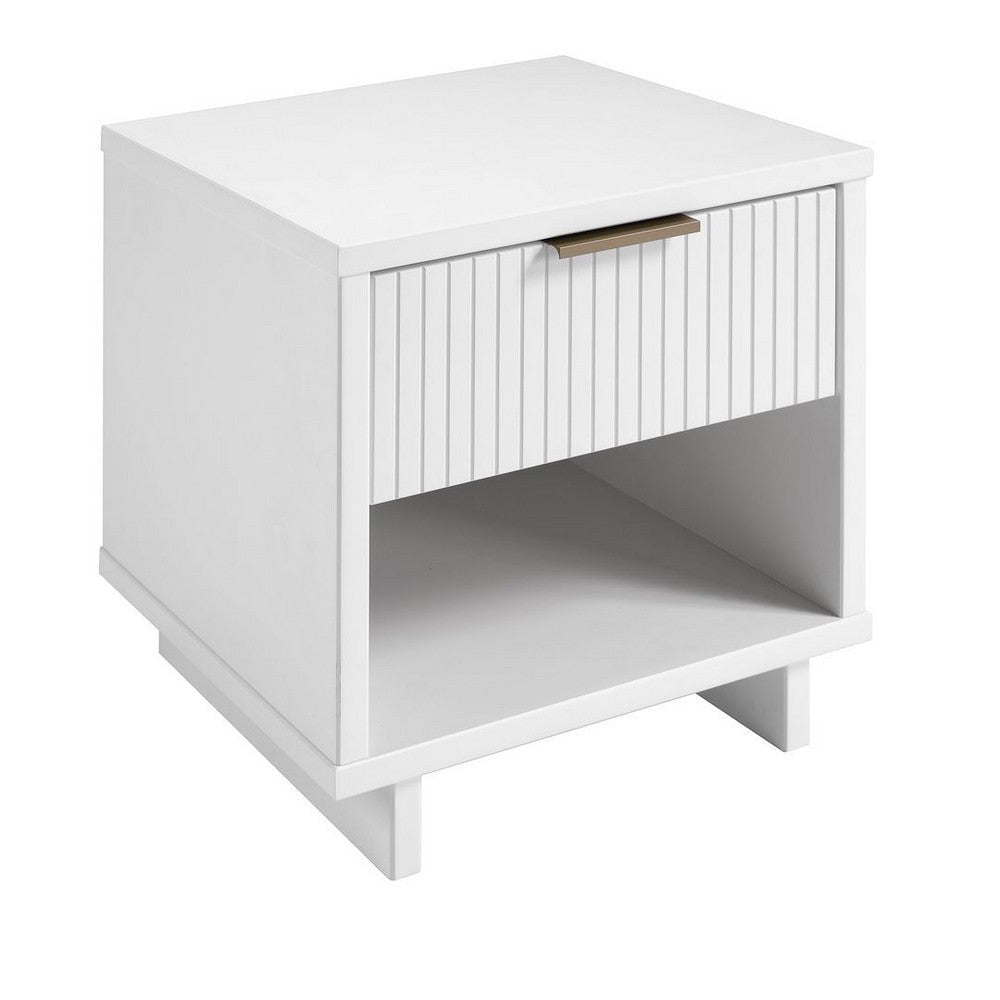 Granville Modern Nightstand 1.0 with 1 Full Extension Drawers in White MHC-NS-5001